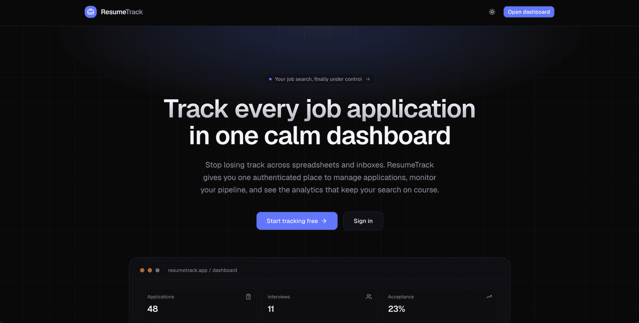 ResumeTrack preview