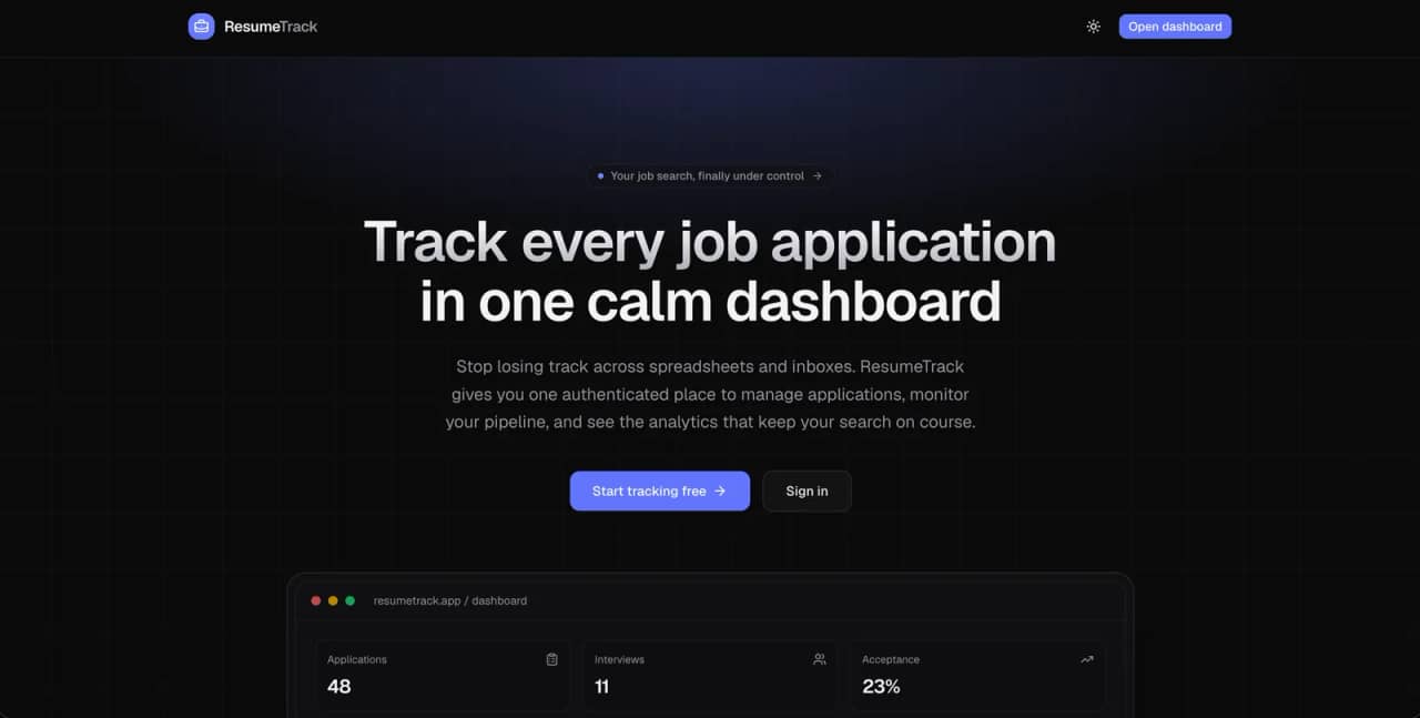 ResumeTrack preview