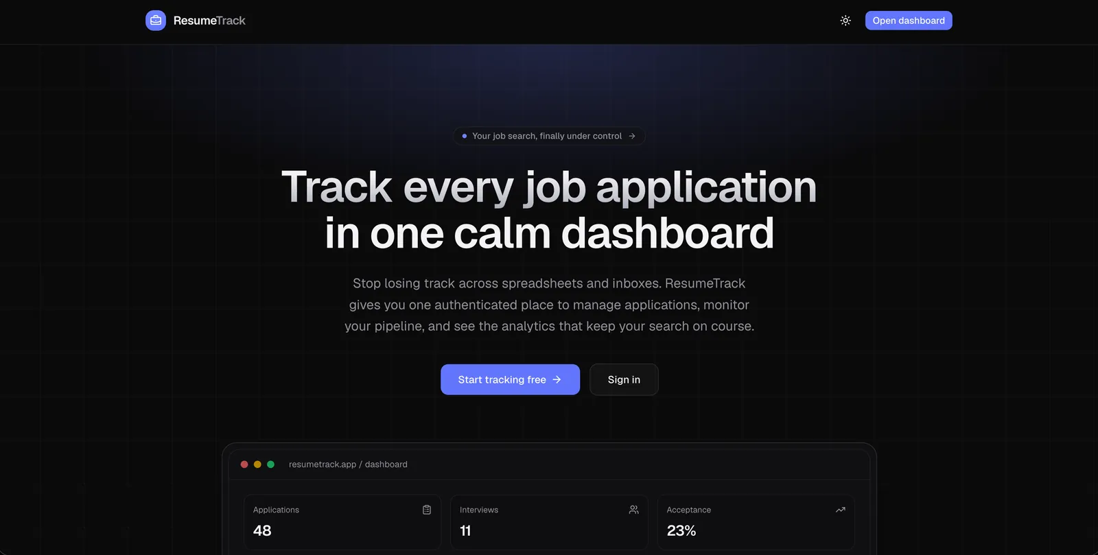 ResumeTrack preview
